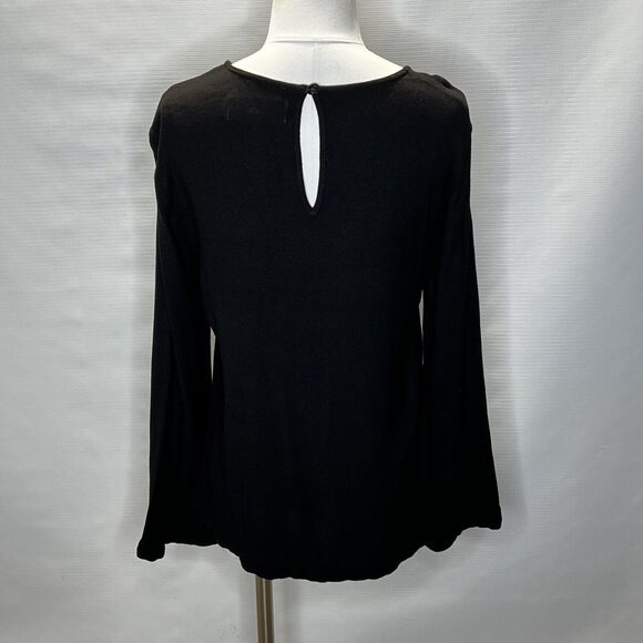 Cloth and Stone Womens Size Medium Black Top Shirt Bell Sleeves Anthropologie - Picture 3 of 10